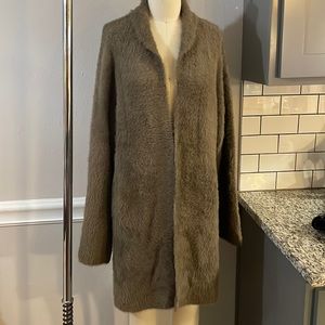 So Soft & Comfy!! Soft Surroundings XL Long Brownish Gray Open Front Sweater